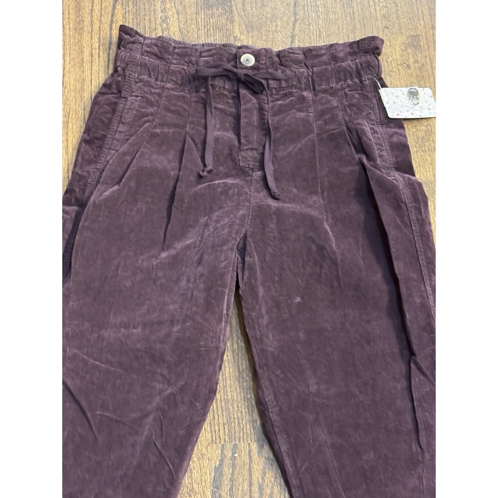 Free People Margate Corduroy Paperbag Trousers Size XS Rose Panther - Picture 5 of 15